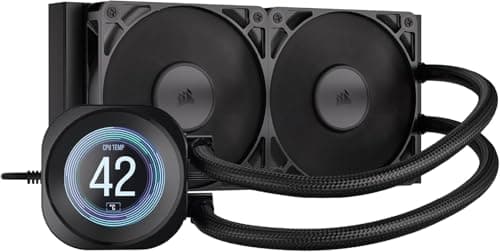 CORSAIR Nautilus 240 RS LCD Flüssig-CPU-Kühler – 2,1-Zoll-IPS LCD-Bildschirm, 240mm AIO, Einfache Daisy-Chain-Verbindungen, Intel LGA 1851/1700, AMD AM5/AM4 – Enthält 2X RS120-Lüfter – Schwarz