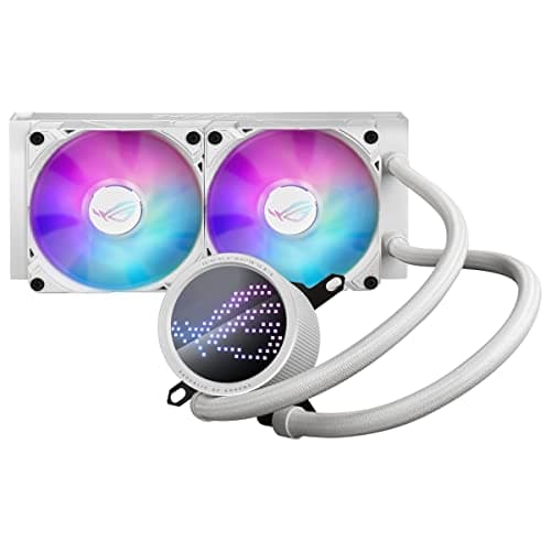 ASUS ROG Ryuo III 240 ARGB White Edition All-in-One-Flüssig-CPU-Kühler (2x adressierbare 120 mm ARGB Radiatorlüfter, Anime Matrix-LED-Display, Intel LGA 1700, 115x, 1200 & AM4, AM5-Sockel, weiß)