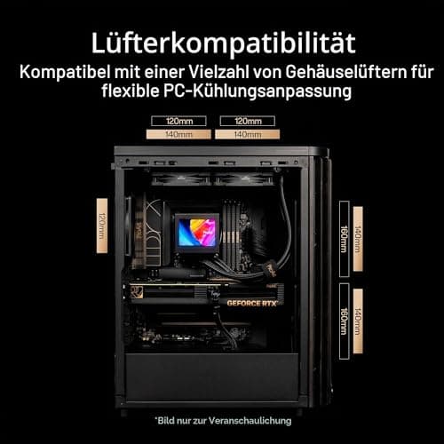 ASUS ProArt PA401 Wood Edition ATX-PC-Gehäuse TG Panel (Seitenteil aus gehärtetem Glas, 240-mm-Radiatorhalterung, 160x32-mm-Lüfter, abnehmbare Netzteilhalterung, rückseitige Kabelklemmen) Bild 8