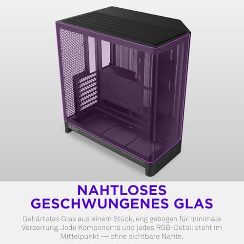 NZXT H6 Kompaktes Dual-Chamber-ATX-PC-Gehäuse - Unterstützung für 10x 120-mm-Lüfter - 360-mm-Radiator - Back-Connect-Motherboard-Ready - Nahtloses geschwungenes gehärtetes Glas - Schwarz Bild 8
