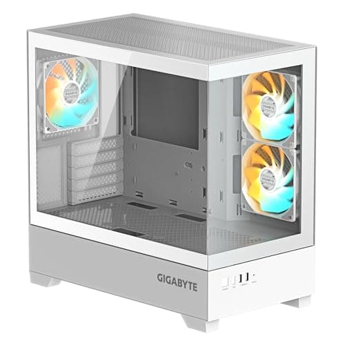 GIGABYTE C201 Panoramic Ice PC-Gehäuse – Mid-Tower, m-ATX, Unterstützung für 360-mm-Radiator, 3 vorinstallierte Lüfter, USB 3.0, unterstützt RGB Fusion Bild 4