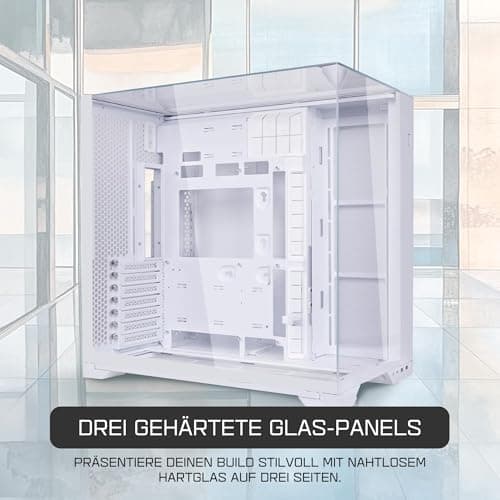 Lian Li O11 Vision Compact Gaming PC Gehäuse ATX Weiß - Midi Tower PC Gehäuse mit Tempered Glass, Grafikkarten bis 408 mm, bis zu 360 mm Radiatoren, White PC Case Stahl, Aluminium, Gehärtetes Glas Bild 5