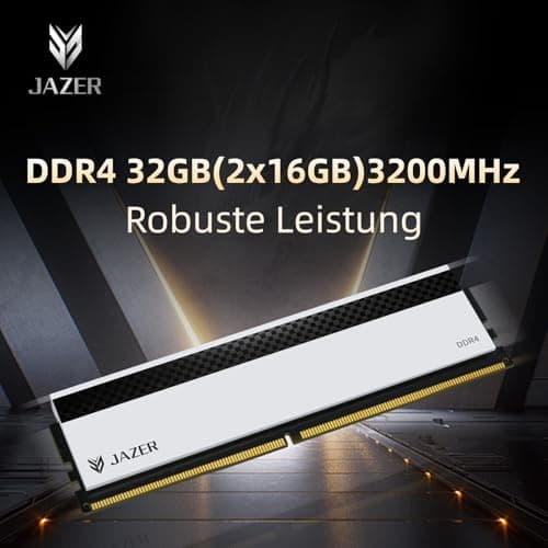 JAZER DDR4 RAM 32GB (2x16GB) 3200MHz Desktop Hochleistungs Memory | CL18, XMP 2.0 Übertaktung, 1.35V UDIMM Arbeitsspeicher,Weiß Bild 4