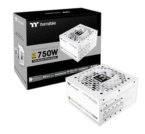 Thermaltake Toughpower GT 750W | ATX 3.1 | 80 Plus Gold | vollmodulares Netzteil | PCIe 5.1 12V-2x6 (12+4) | Smart Zero Fan sehr leise | Snow (Weiß) | 5 Jahre Garantie 750W Weiß Bild 2