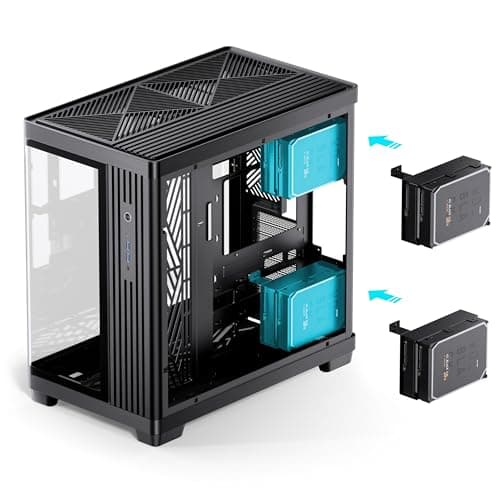 Jonsbo TK-4 PC-Gehäuse Schwarz | ATX Midi-Tower mit Panoramic Tempered Glass für 420 mm Radiatoren & 460 mm GPUs – Ready für Custom Loops Bild 6