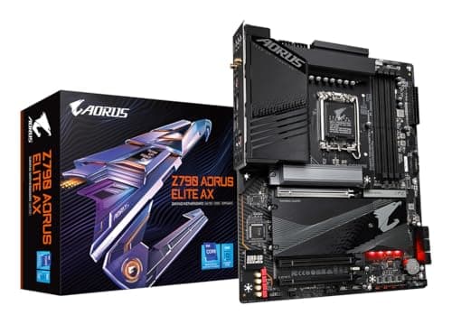 GIGABYTE Z790 AORUS Elite AX Motherboard - Unterstützt Intel Core 14th Gen CPUs, 16+2+1 Phase Digital VRM, 7600MHz DDR5 (OC), 4X PCIe 4.0 M.2, 2.5GbE LAN, USB 3.2 Gen 2x2