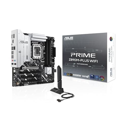 ASUS Prime Z890M-PLUS WiFi Z890 LGA 1851 mATX Motherboard, Intel® Core™ Ultra Series 2 Ready, Advanced AI PC-Ready, 10+1+2+1 80A Leistungsstufen, DDR5, PCIe® 5.0, USB Type-C®, 3X M.2, Wi-Fi 7, 2,5 GB