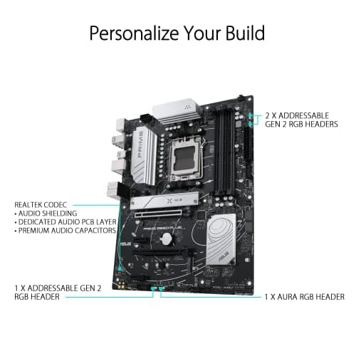 ASUS Prime B650-PLUS Gaming Mainboard Sockel AMD AM5 (Ryzen 7000, ATX, DDR5 Speicher, PCIe 5.0 M.2, 2.5G Ethernet, BIOS Flashback, USB 3.2 Gen 2 Typ-C, Aura Sync) Bild 8