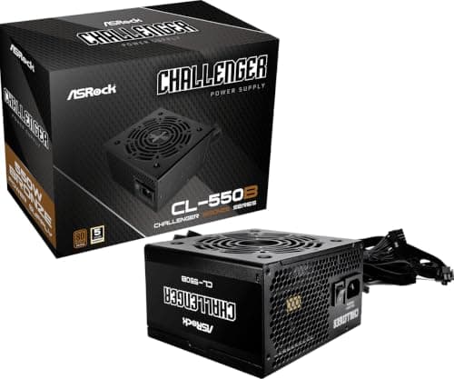 ASRock Challenger Power Supply 550W ATX 2.52 120mm Golf Blade Fan 5 Years Warranty Taiwanese Capacitor CL-550B 80 Plus Bronze Certified Non-Modular Bild 2