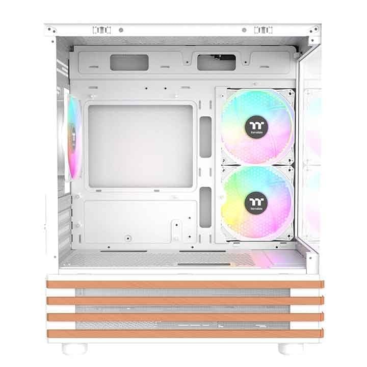 Thermaltake View 170 WS ARGB Snow White | Micro-ATX Mini-Tower | 3X 120mm ARGB Lüfter | Tempered Glass | AIO bis 280mm | leiser Airflow | Weiß View 170 Wood Snow Bild 5