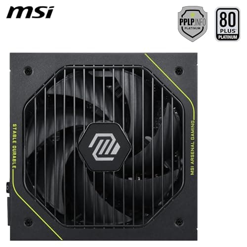 MSI MAG A1200PLS PCIE5 PC-Netzteil, 1200 W, ATX, 80 Plus Platinum, ATX 3.1, kompatibel mit PCIe 5.1, nativer Anschluss 12 V-2 x 6, zweifarbig, geprägte Kabel Bild 6
