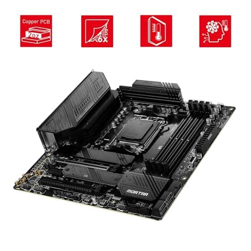 MSI MAG B650M Mortar WiFi Mainboard, Micro-ATX - Unterstützt Ryzen 9000, 8000 & 7000 Serie Prozessoren, AM5-12 Duet Rail 80A VRM, DDR5 6400+MHz/OC, 2 X PCIe 4.0 X16, 2 X M.2 Gen4, Wi-Fi 6E Bild 8