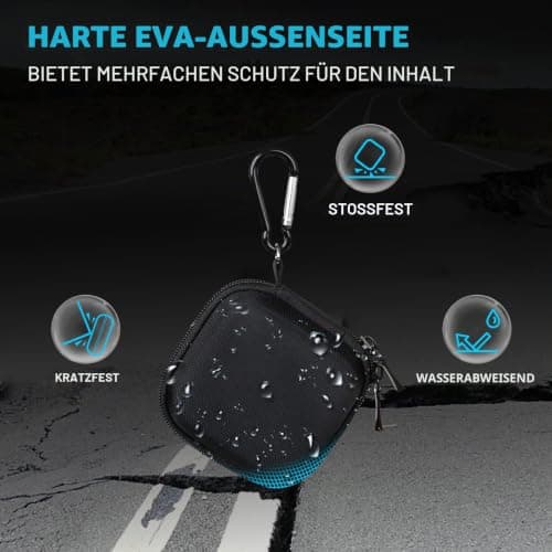 Lacdo Harte Tragetasche für Crucial X10 Pro/Crucial X9 Pro Portable SSD 1TB 2TB 4TB USB 3.2 Externe Solid State Drives Hard Eva stoßfest wasserabweisend schützende Reisetasche, Schwarz+Schwarz Bild 6