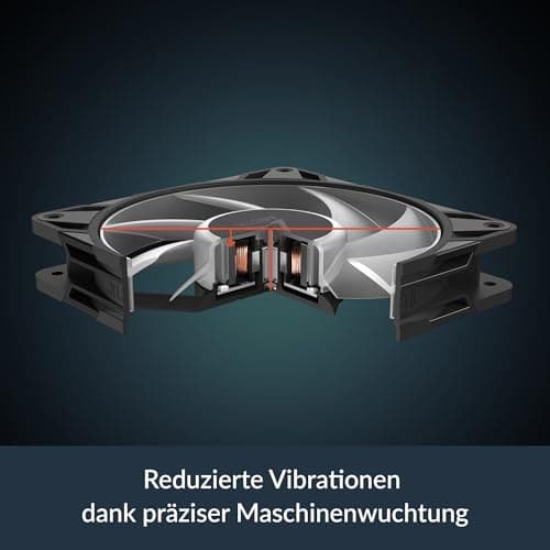 ARCTIC P12 Pro A-RGB (3 Stück) - Leistungsstarker Premium PC Lüfter, 120 mm PWM Case Fan mit Y-Kabelsplitter, 600–3000 rpm, 0 rpm <5% PWM, 5V Digital RGB, Hydrodynamisches Gleitlager, 4-Pin - Schwarz P12 Pro PST A-RGB (3 Stück) Bild 7
