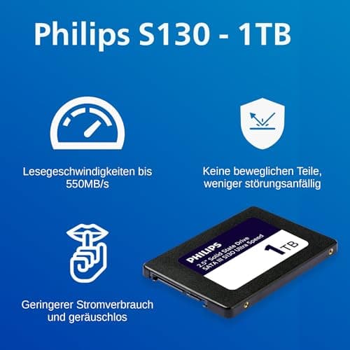 PHILIPS Interne SSD 2.5" SATA III 1 TB S130 Ultra Speed, Lesegeschwindigkeit bis zu 550 MB/s 1 TB Sata 2,5" Ultraspeed Bild 6