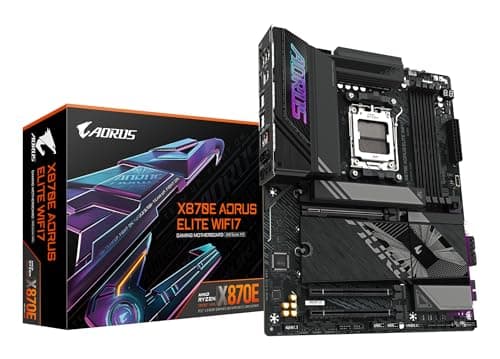 GIGABYTE X870E A Elite WIFI7-Mainboard - Unterstützt AMD Ryzen 9000 CPUs, 16+2+2 Phasen Digital-VRM, bis zu 8000MHz DDR5 (OC), 3xPCIe 5.0, Wi-Fi 7, 2.5GbE LAN, USB 4 Bild 3