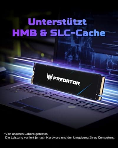 Acer Predator GM7 1TB M.2 NVMe SSD PCIe 4.0 - Lesegeschwindigkeit bis zu 7400 MB/s - TLC NAND Flash -Professionelle Gaming Interne Festplatte für PC, Laptop & PS5 Bild 8