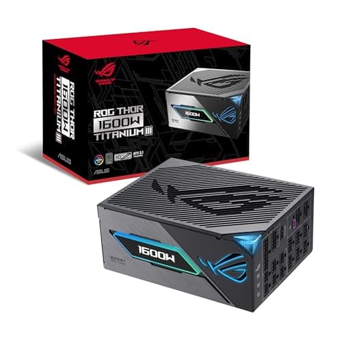 ASUS ROG THOR 1600W Titanium III Gaming Netzteil (Vollmodulares ATX Netzteil, Aura Sync, magnetisches OLED Display, Cybenetics Titanium Zertifizierung, GaN-MOSFET, ATX 3.1, PCIE 5.1,12V-2x6 Connector)