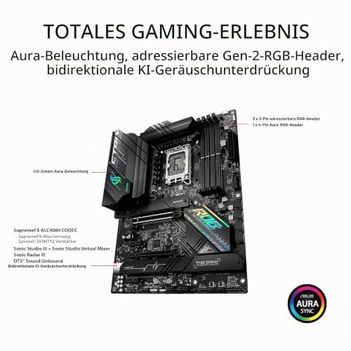 ASUS ROG STRIX B660-F GAMING WIFI Mainboard Sockel Intel LGA 1700 (Intel B660, ATX, DDR5 Speicher, PCIe 5.0, WiFi 6, 3x M.2, Aura Sync) Bild 8