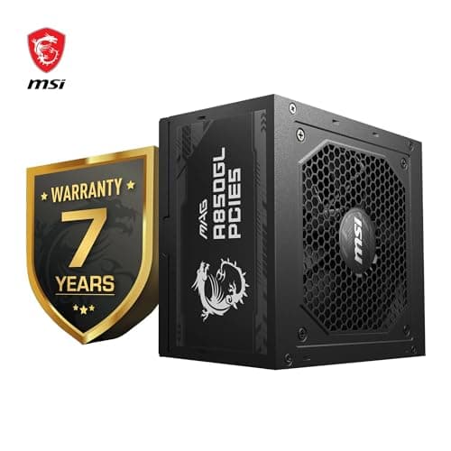MSI MAG A850GL PCIE5 Netzteil, 850W, 80 Plus Gold, voll modular, ATX 3.0, unterstützt PCIe 5.0 GPU, 120mm FDB Lüfter mit dynamischen Kugellager, Full-Bridge LLC, Schwarze Flackkabel - 7 Jahre Garantie 850W PCIE5 Bild 4