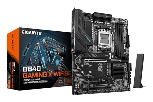 GIGABYTE B840 Gaming X WIFI6E Mainboard - AMD Ryzen 9000 Prozessoren, 12+2+2 Phasen VRM, bis zu 7600MHz DDR5(O.C), 2xPCIe 4.0 + 1xPCIe 3.0 M.2, Wi-Fi 6E, 2.5GbE LAN, USB 3.2 Gen 2