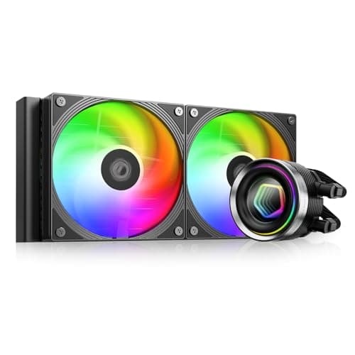 ID-COOLING FX240 INF 240mm Flüssigkeits-CPU-Kühler, AIO mit ARGB-Infinity-Spiegel-Effekt, 2x120mm Daisy-Chained Lüfter, leiser Betrieb bis 27,2 dB(A), Intel LGA1851/1700/1200/115X & AMD AM5/AM4. Bild 2