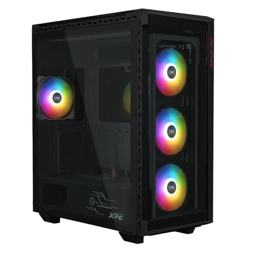 XPG BATTLECRUISER II ST E-ATX 4 Fan ARGB gehärtetes Glas, schwarz, BATTLECRUISERIIST-BKC