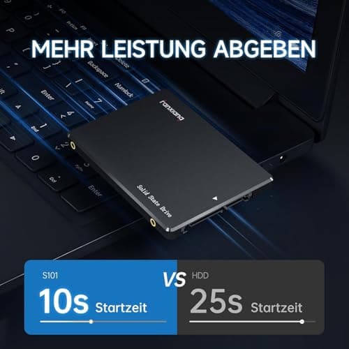 fanxiang S101 2TB SATA III 2,5-Zoll SSD Interne Festplatte, 550MB/s Lesen, 500MB/s Schreiben, SLC-Cache & 3D TLC NAND, für Laptops, Desktop-PCs und Spielkonsolen, Schwarz 2 TB S101 Bild 6