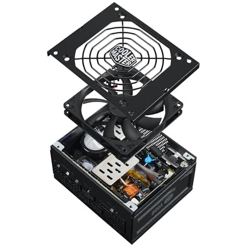 Cooler Master V850 SFX Gold ATX 3.1, EU-Stecker – 850 W 80 Plus Gold PC-Netzteil, vollmodulares Netzteil, SFF/mini-ITX-Netzteil, 92-mm-FDB-Lüfter, PCIe-5.1-Kabel, SFX-auf-ATX-Halterung - Schwarz Bild 8