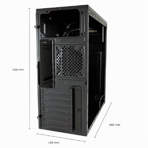 LC-POWER LC-7040B Midi-Tower Gehäuse | ATX, Micro-ATX & Mini-ITX | 360 mm GPU Support | 145 mm CPU-Kühler | USB 3.2 & USB 2.0 | Schwarz mit gebürsteter Aluminiumfront Bild 8