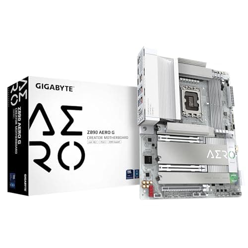 GIGABYTE Z890 AERO G Motherboard - Unterstützt Intel Core Ultra (Serie 2) CPUs, 16+1+2 Phasen VRM, bis zu 8800MHz DDR5 (OC), 1xPCIe 5.0 + 4xPCIe 4.0, Wi-Fi 7, 2.5GbE LAN, Thunderbolt 4
