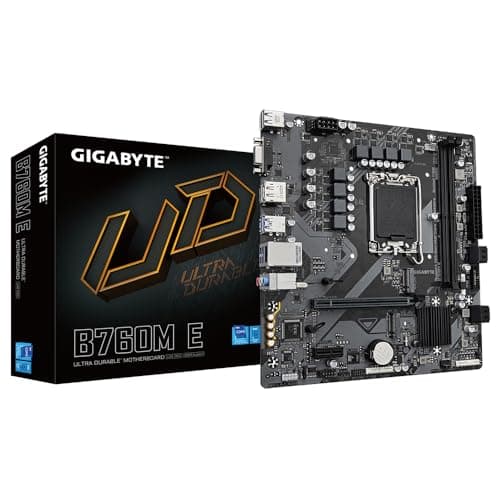 GIGABYTE B760M E Mainboard – Unterstützt Intel Core Prozessoren der 14. Generation, 6+1+1 Phasen VRM, bis zu 7200 MHz DDR5 (OC), 2xPCIe 4.0 M.2, 1 GbE LAN, USB 3.2 Gen 1 Bild 2