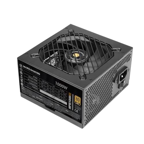 Mars Gaming MPB1000SI, PC ATX Netzteil 1000W, 7 Jahre Garantie, 80Plus Gold 90%, SI Extreme Silence Lüfter mit Kupfer- und Aluminiumkern, AI2-RPM-, DC-DC- und SMD-Technologien, Schwarz Bild 2