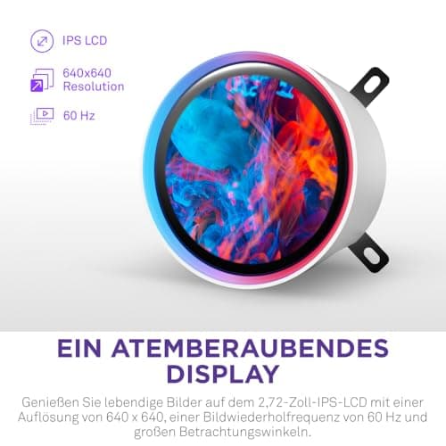 NZXT Kraken Serie – AIO CPU-Flüssigkeitskühler – Anpassbares LCD-Display – Hochleistungs-Lüfter – Kompatibel mit Intel® & AMD® Sockel – Elite 360 RGB – Weiß Bild 6