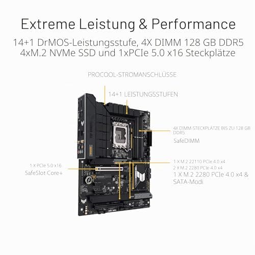 ASUS TUF Gaming H770-PRO WiFi Mainboard Sockel Intel LGA 1700 (Intel H770, ATX, PCIe 5.0, DDR5-Speicher, 4X PCIe 4.0 M.2, Intel WiFi 6, Aura Sync) Pro WiFi TUF H770 Bild 4