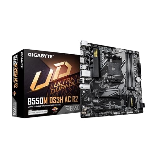 GIGABYTE B550M DS3H AC R2 AMD AM4 Motherboard, Micro-ATX, DDR4, Dual M.2, SATA 6Gb/s, WIFI5, Realtek GbE LAN, PCIe 4.0 Bild 2