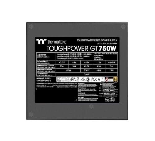 Thermaltake Toughpower GT 750W | ATX 3.1 | 80 Plus Gold | vollmodulares Netzteil | PCIe 5.1 12V-2x6 (12+4) | Smart Zero Fan sehr leise | Schwarz | 5 Jahre Garantie Bild 8