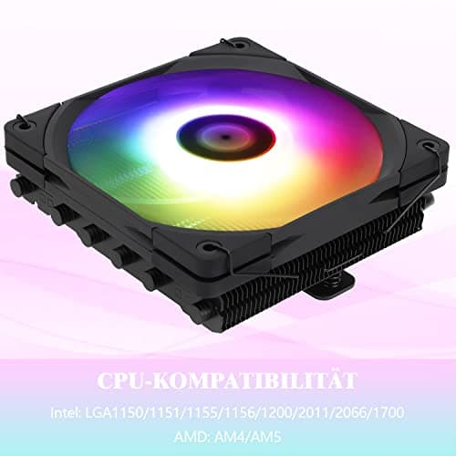 Thermalright AXP120-X67 BLACK ARGB Low-Profile-CPU-Luftkühler mit recht 120-mm-TL-C12015B-S PWM-Lüfter, 6 Heatpipes, 67 mm Höhe, für AM4/AM5/Intel LGA 1700/1851/1150/1151/1155/1200/2011 AXP120 X67 BLACK ARGB Bild 6