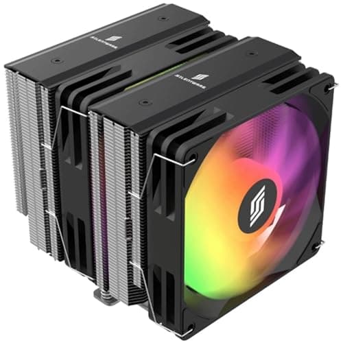 Titan RGB CPU-Luftkühler, Dual-Tower, 6 Kupfer-Heatpipes, 2x 120mm PWM Lüfter mit Hydro-Lager, A-RGB Beleuchtung, TDP bis 265W, Kompatibel mit Intel LGA 115X/1200/1700/1851 und AMD AM4/AM5 Bild 2