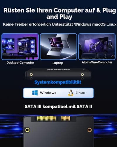 Vansuny Intern SSD 256GB 2.5 Zoll SATA III 6 Gb/s SSD intern 256GB 3D TLC NAND-Technologie zum Aufrüsten von PC/Laptop Speicher und Speicher für IT-Profis/Ersteller/Unternehmen Bild 8