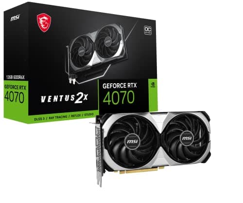 MSI Gaming GeForce RTX 4070 12GB GDRR6X 192-Bit HDMI/DP Nvlink TORX Fan 4.0 Ada Lovelace Architecture Grafikkarte (RTX 4070 Ventus 2X 12G OC)