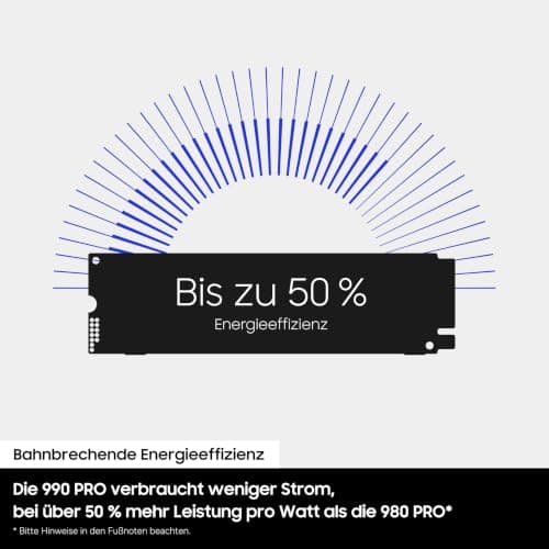 Samsung 990 PRO NVMe M.2 SSD , 1 TB, PCIe 4.0, 7.450 MB/s Lesen, 6.900 MB/s Schreiben, Interne SSD für Gaming und Videobearbeitung, Schwarz, MZ-V9P1T0BW Bild 8