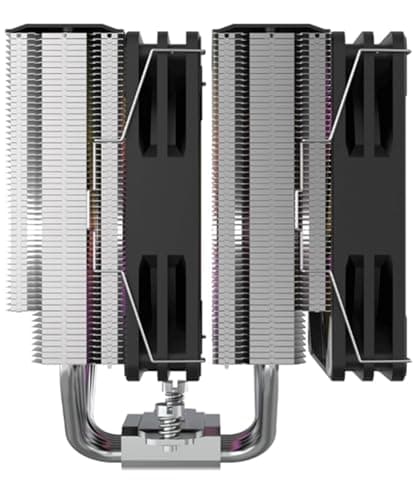 Titan RGB CPU-Luftkühler, Dual-Tower, 6 Kupfer-Heatpipes, 2x 120mm PWM Lüfter mit Hydro-Lager, A-RGB Beleuchtung, TDP bis 265W, Kompatibel mit Intel LGA 115X/1200/1700/1851 und AMD AM4/AM5 Bild 6