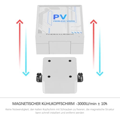 TR-Thermalright Peerless Vision 360 ARGB White Liquid CPU Kühler, 3,95 '' IPS LCD-Bildschirm mit 480x480 Auflösung-Magnetisch, 360mm Aio, CPU Lüfter-Wireless Spleißen, für AM4/AM5, LGA1851/1700/115x Bild 8