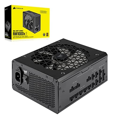 Corsair RM1000x Shift, Vollmodulares ATX-Netzteil, Modulare Seitenschnittstelle, ATX 3.1 & PCIe 5.1-kompatibel, Null-Drehzahl-Lüftermodus, 105°C-Kondensatoren, 80 Plus Gold-Effizienz, Schwarz 1000 Watts Schwarz Bild 2