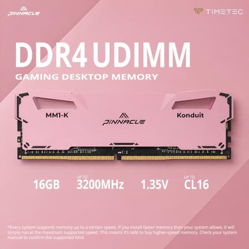 Timetec Pinnacle Konduit 32 GB KIT (2 x 16 GB) DDR4 3200 MHz PC4-25600 CL16-18-18-38 XMP2.0 Overclocking 1,35 V kompatibel für AMD und Intel Desktop Gaming PC Speichermodul RAM - Pink Bild 4