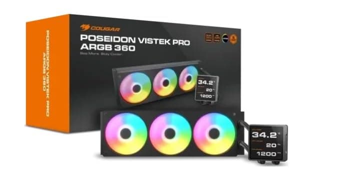 CPU Wasserkühlung Poseidon Vistek Pro 360,ARGB,Schw. Bild 2