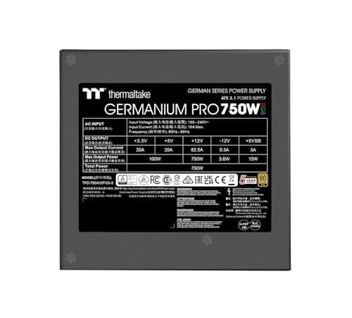 Thermaltake Germanium Pro RGB 750W Netzteil | ATX 3.1 | 80 Plus Gold | vollmodular | PCIe 5.1 12V-2x6 (12+4) | ARGB Lüfter 7 Farben | Smart Zero Fan | 5 Jahre Garantie 750 Watt Bild 5