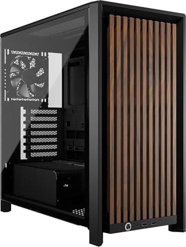 CORSAIR Frame 4000D Wood RS Mid-Tower-ATX-PC-Gehäuse – Schwarz & Walnuss | Modulares, Holzfrontpanel, 4x RS120 PWM-Lüfter Enthalten, InfiniRail-Lüfterhalterungssystem, GPU-Anti-Sag-Stabilisierungsarm Bild 2