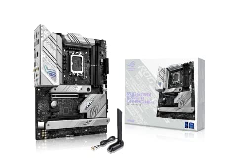 ASUS ROG Strix B760-A Gaming WiFi Intel® B760 (13. und 12. Generation) LGA 1700 White ATX Motherboard, 12 + 1 Leistungsstufen, DDR5, PCIe 5.0, WiFi 6E, USB 3.2 Gen 2 Gen 2 Typ-C und Aura Sync RGB
